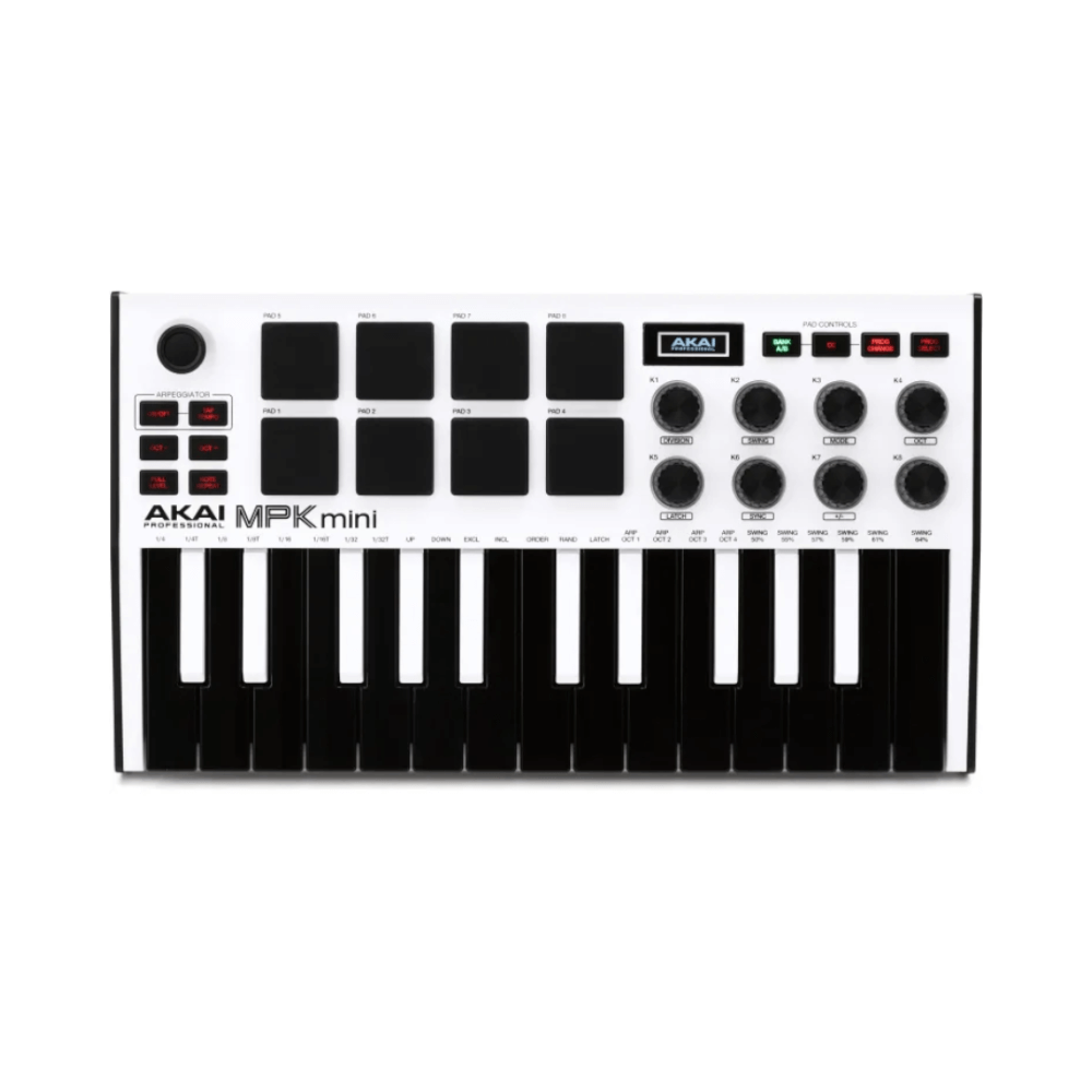 มิดี้คอนโทรลเลอร์ AKAI MPK MINI MK3  คีย์บอร์ด 25 คีย์ (สีขาว)